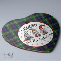 Scottish Sutherland Modern Clan Tartan Ceramic Ornament - Gnome Heart Style Scottish Plaid Tartan Plaid