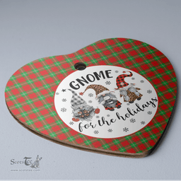 Scottish Gartshore Clan Tartan Ceramic Ornament - Gnome Heart Style Scottish Plaid Tartan Plaid