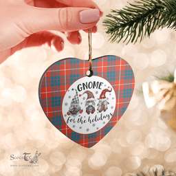 Scottish Hamilton Ancient Clan Tartan Ceramic Ornament - Gnome Heart Style Scottish Plaid Tartan Plaid