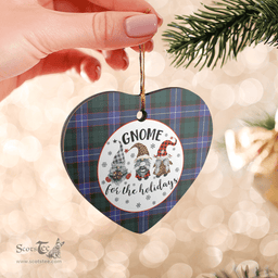 Scottish Guthrie Modern Clan Tartan Ceramic Ornament - Gnome Heart Style Scottish Plaid Tartan Plaid