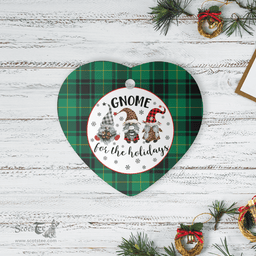 Scottish MacArthur Ancient Clan Tartan Ceramic Ornament - Gnome Heart Style Scottish Plaid Tartan Plaid