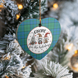 Scottish Lockhart Clan Tartan Ceramic Ornament - Gnome Heart Style Scottish Plaid Tartan Plaid