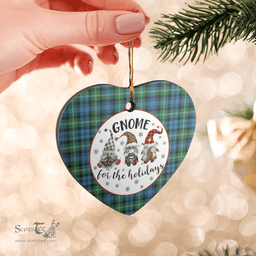 Scottish Lyon Clan Tartan Ceramic Ornament - Gnome Heart Style Scottish Plaid Tartan Plaid