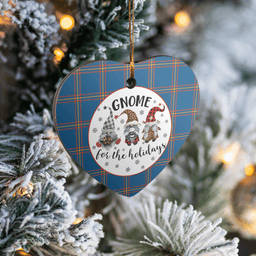 Scottish MacLaine of Loch Buie Hunting Ancient Clan Tartan Ceramic Ornament - Gnome Heart Style Scottish Plaid Tartan Plaid
