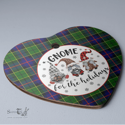 Scottish Forsyth Modern Clan Tartan Ceramic Ornament - Gnome Heart Style Scottish Plaid Tartan Plaid