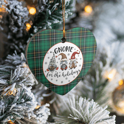 Scottish MacAlpin Ancient Clan Tartan Ceramic Ornament - Gnome Heart Style Scottish Plaid Tartan Plaid