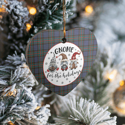 Scottish Fletcher of Dunans Clan Tartan Ceramic Ornament - Gnome Heart Style Scottish Plaid Tartan Plaid