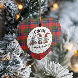Scottish Macnicol Clan Tartan Ceramic Ornament - Gnome Heart Style Scottish Plaid Tartan Plaid
