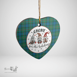 Scottish Lauder Clan Tartan Ceramic Ornament - Gnome Heart Style Scottish Plaid Tartan Plaid