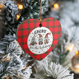 Scottish MacNab Modern Clan Tartan Ceramic Ornament - Gnome Heart Style Scottish Plaid Tartan Plaid
