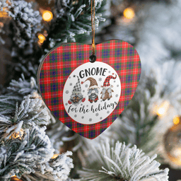 Scottish Fraser Lovat Modern Clan Tartan Ceramic Ornament - Gnome Heart Style Scottish Plaid Tartan Plaid