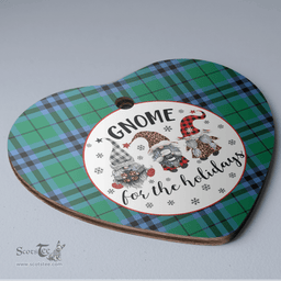 Scottish Keith Ancient Clan Tartan Ceramic Ornament - Gnome Heart Style Scottish Plaid Tartan Plaid