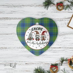 Scottish Johnston Ancient Clan Tartan Ceramic Ornament - Gnome Heart Style Scottish Plaid Tartan Plaid