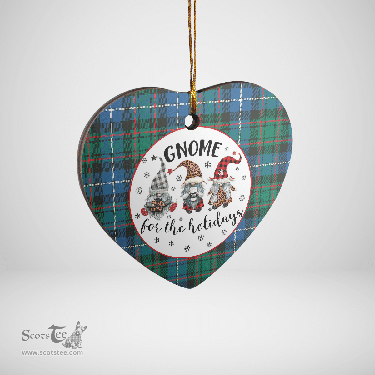 Scottish MacRae Hunting Ancient Clan Tartan Ceramic Ornament - Gnome Heart Style Scottish Plaid Tartan Plaid