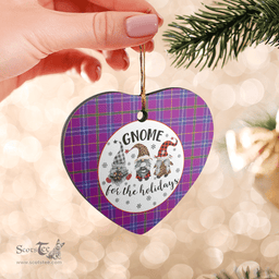 Scottish Jackson Clan Tartan Ceramic Ornament - Gnome Heart Style Scottish Plaid Tartan Plaid