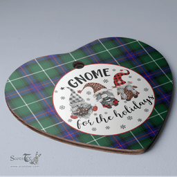 Scottish MacDonald of the Isles Hunting Modern Clan Tartan Ceramic Ornament - Gnome Heart Style Scottish Plaid Tartan Plaid