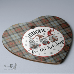 Scottish MacLeod of Harris Weathered Clan Tartan Ceramic Ornament - Gnome Heart Style Scottish Plaid Tartan Plaid