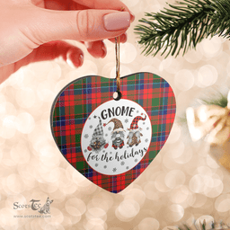 Scottish Macnicol Clan Tartan Ceramic Ornament - Gnome Heart Style Scottish Plaid Tartan Plaid