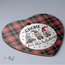 Scottish Norwegian Night Clan Tartan Ceramic Ornament - Gnome Heart Style Scottish Plaid Tartan Plaid