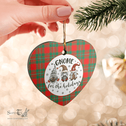 Scottish MacGregor Ancient Clan Tartan Ceramic Ornament - Gnome Heart Style Scottish Plaid Tartan Plaid