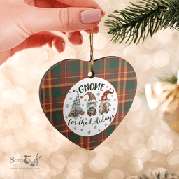 Scottish McNally Clan Tartan Ceramic Ornament - Gnome Heart Style Scottish Plaid Tartan Plaid
