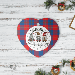 Scottish Galloway Red Clan Tartan Ceramic Ornament - Gnome Heart Style Scottish Plaid Tartan Plaid