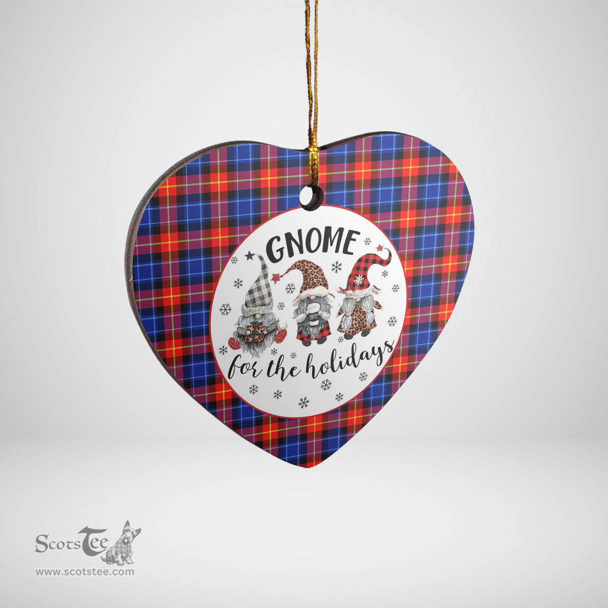Scottish Anstruther Clan Tartan Ceramic Ornament - Gnome Heart Style Scottish Plaid Tartan Plaid