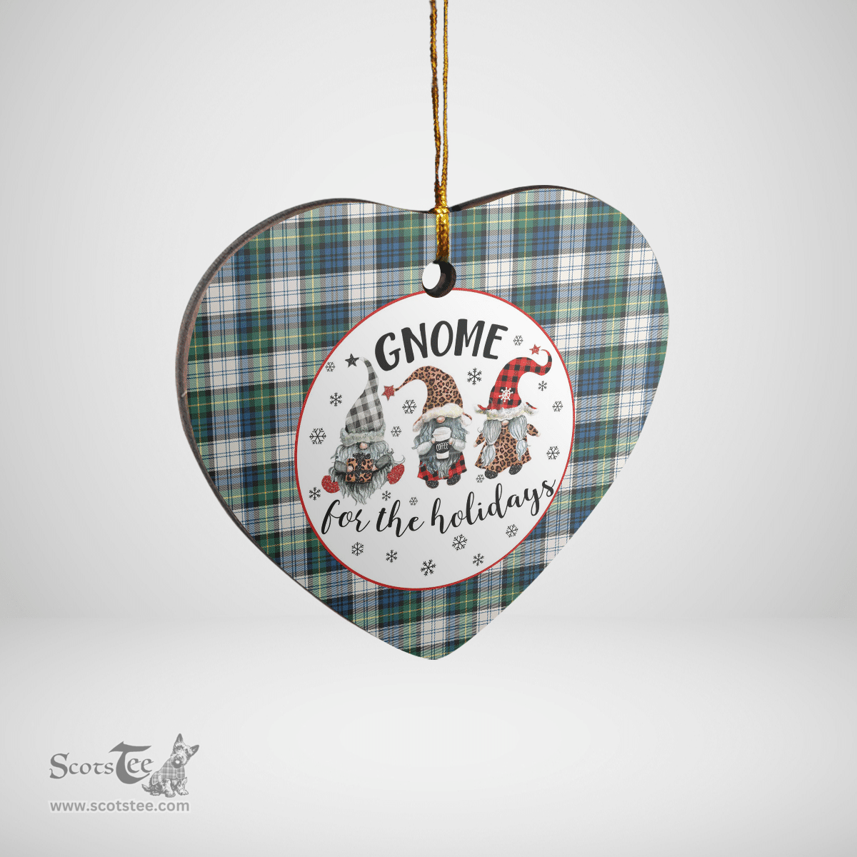 Scottish Gordon Dress Ancient Clan Tartan Ceramic Ornament - Gnome Heart Style Scottish Plaid Tartan Plaid