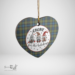 Scottish MacLellan Ancient Clan Tartan Ceramic Ornament - Gnome Heart Style Scottish Plaid Tartan Plaid