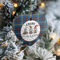 Scottish Grewar Clan Tartan Ceramic Ornament - Gnome Heart Style Scottish Plaid Tartan Plaid