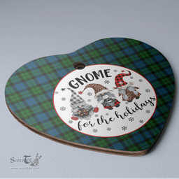 Scottish MacKie Clan Tartan Ceramic Ornament - Gnome Heart Style Scottish Plaid Tartan Plaid