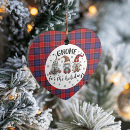 Scottish Haldane 1 Clan Tartan Ceramic Ornament - Gnome Heart Style Scottish Plaid Tartan Plaid