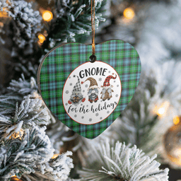 Scottish Arbuthnot Ancient Clan Tartan Ceramic Ornament - Gnome Heart Style Scottish Plaid Tartan Plaid
