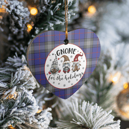 Scottish Kinnaird Clan Tartan Ceramic Ornament - Gnome Heart Style Scottish Plaid Tartan Plaid
