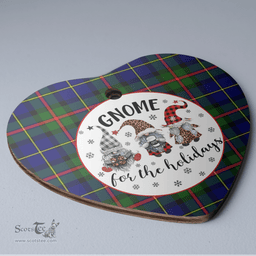 Scottish MacLeod of Harris Modern Clan Tartan Ceramic Ornament - Gnome Heart Style Scottish Plaid Tartan Plaid