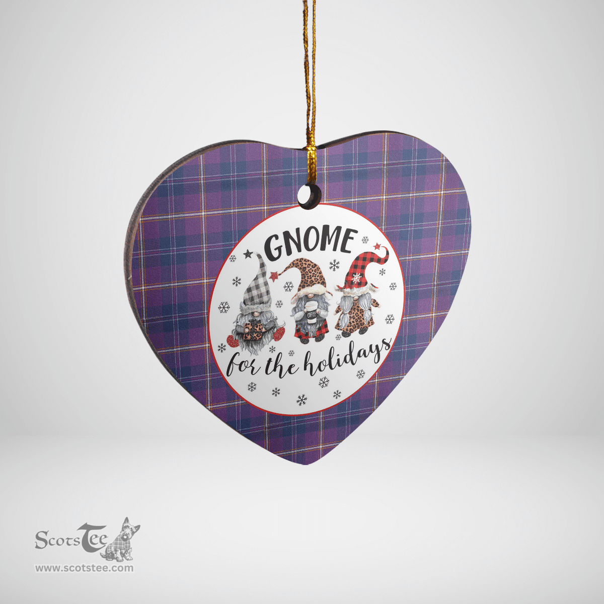 Scottish Gretna Green Clan Tartan Ceramic Ornament - Gnome Heart Style Scottish Plaid Tartan Plaid