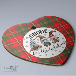 Scottish Hay Modern Clan Tartan Ceramic Ornament - Gnome Heart Style Scottish Plaid Tartan Plaid
