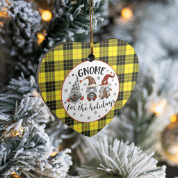 Scottish MacLeod of Lewis Modern Clan Tartan Ceramic Ornament - Gnome Heart Style Scottish Plaid Tartan Plaid