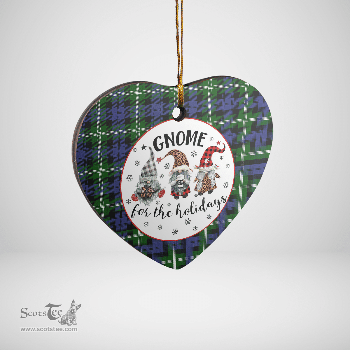 Scottish Baillie Modern Clan Tartan Ceramic Ornament - Gnome Heart Style Scottish Plaid Tartan Plaid