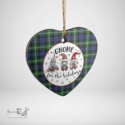 Scottish Baillie Modern Clan Tartan Ceramic Ornament - Gnome Heart Style Scottish Plaid Tartan Plaid