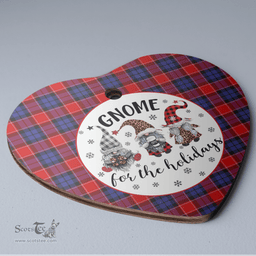 Scottish Haldane 1 Clan Tartan Ceramic Ornament - Gnome Heart Style Scottish Plaid Tartan Plaid