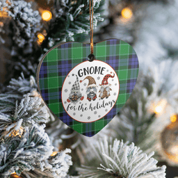Scottish Graham of Menteith Modern Clan Tartan Ceramic Ornament - Gnome Heart Style Scottish Plaid Tartan Plaid