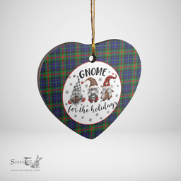 Scottish Gunn Clan Tartan Ceramic Ornament - Gnome Heart Style Scottish Plaid Tartan Plaid