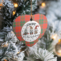Scottish Grant Ancient Clan Tartan Ceramic Ornament - Gnome Heart Style Scottish Plaid Tartan Plaid
