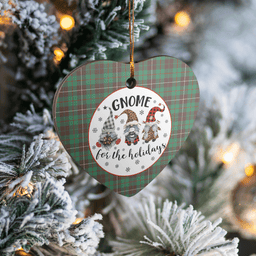 Scottish MacKinnon Hunting Ancient Clan Tartan Ceramic Ornament - Gnome Heart Style Scottish Plaid Tartan Plaid