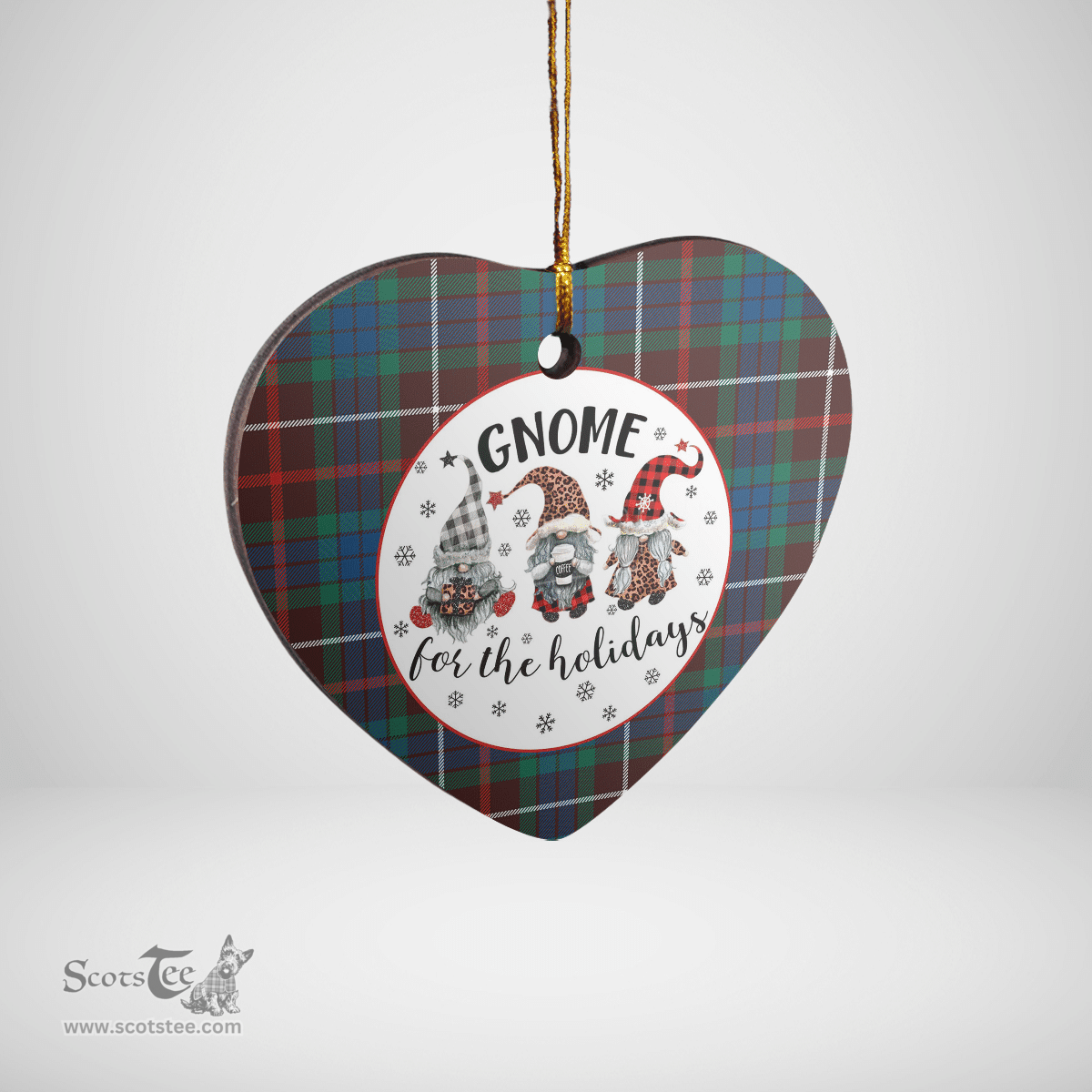 Scottish Fraser Hunting Ancient Clan Tartan Ceramic Ornament - Gnome Heart Style Scottish Plaid Tartan Plaid