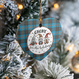 Scottish Angus Ancient Clan Tartan Ceramic Ornament - Gnome Heart Style Scottish Plaid Tartan Plaid