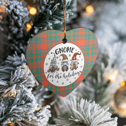 Scottish MacKintosh Ancient Clan Tartan Ceramic Ornament - Gnome Heart Style Scottish Plaid Tartan Plaid