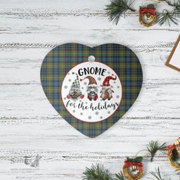 Scottish MacLellan Ancient Clan Tartan Ceramic Ornament - Gnome Heart Style Scottish Plaid Tartan Plaid