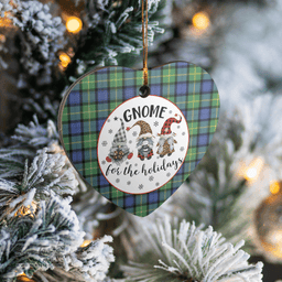 Scottish Gordon Old Ancient Clan Tartan Ceramic Ornament - Gnome Heart Style Scottish Plaid Tartan Plaid